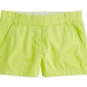 Barley Worn Lime Green J. Crew Chino Shorts